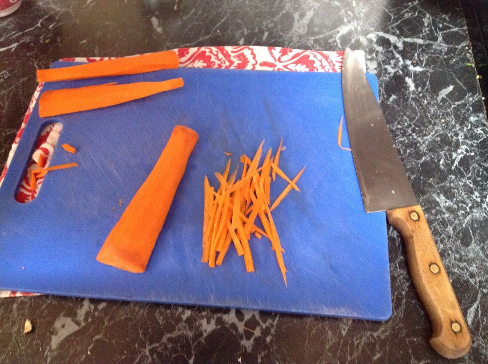 Cut your carrot into thin long strips