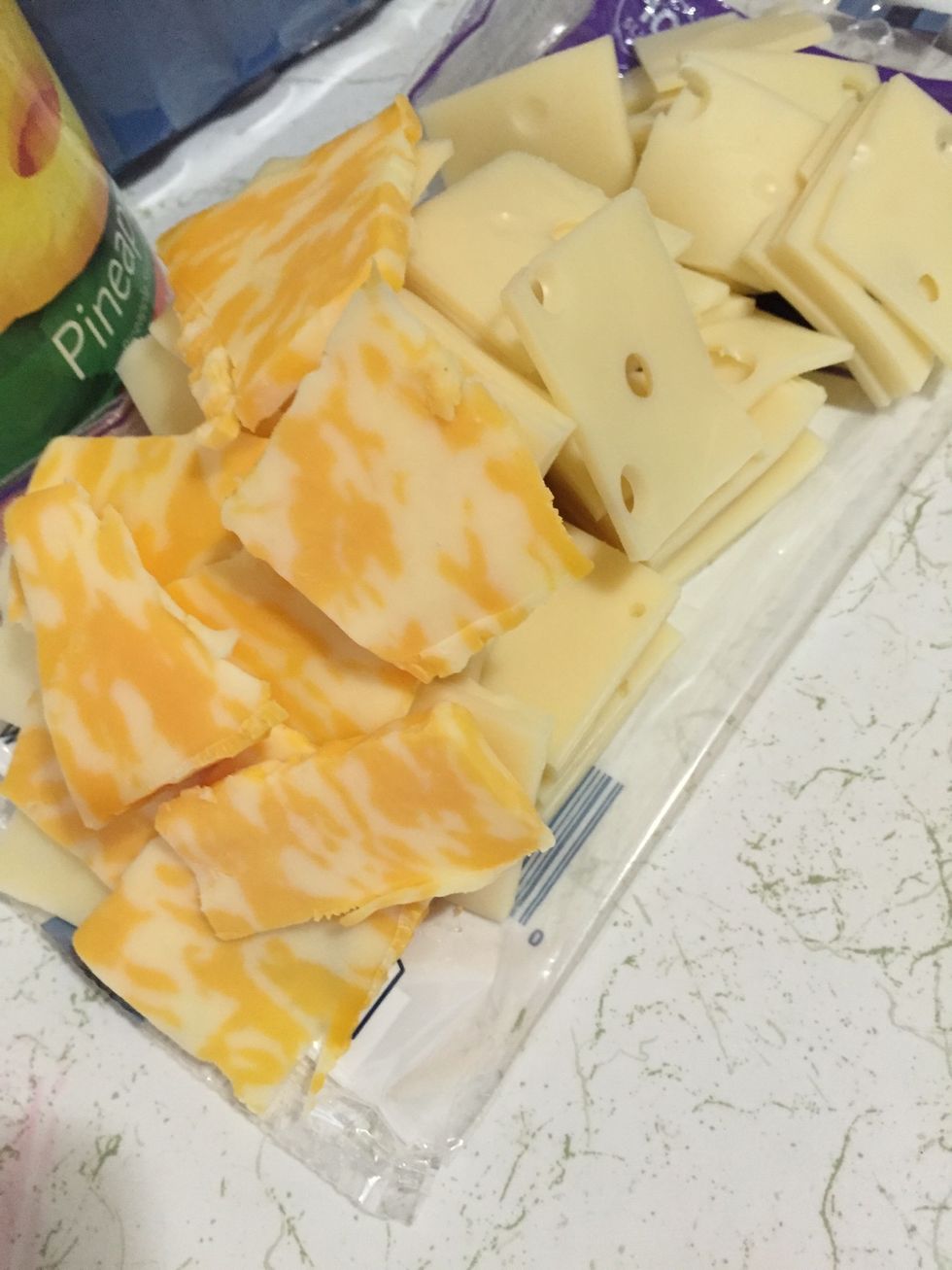 Cut your cheese into square sized.