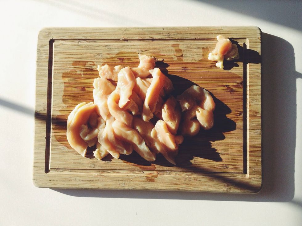 Cut your chicken breast into thin slices for quick cooking.