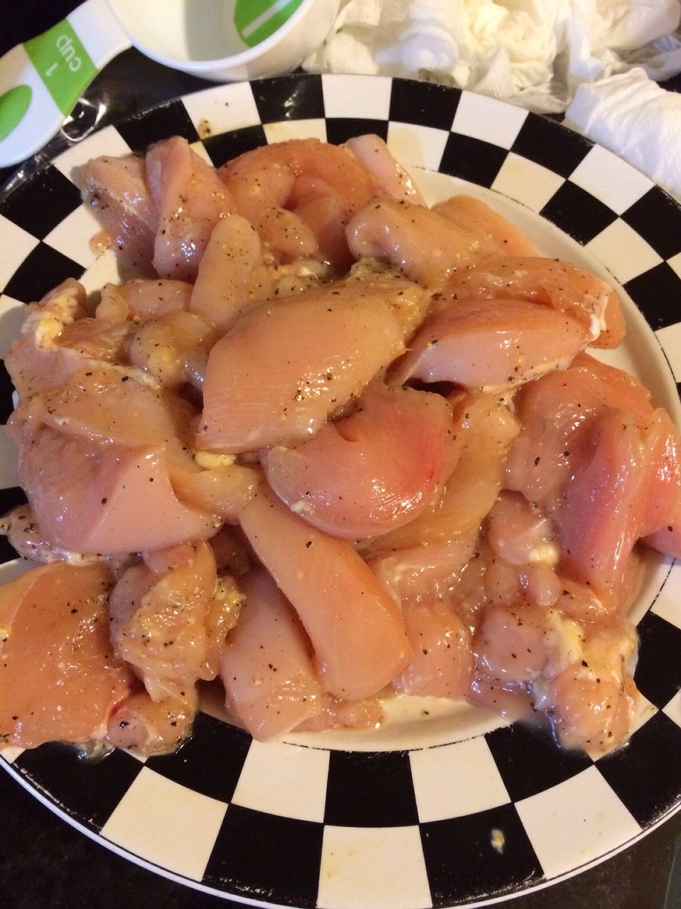 Cut your chicken into small slice