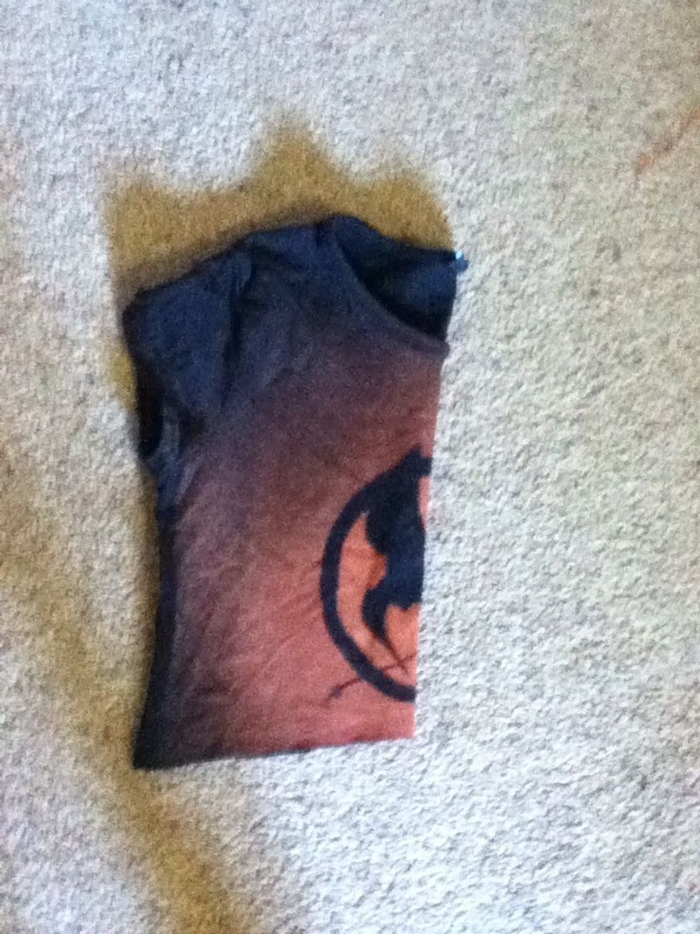 Cut your crop top! I wanted a high-low effect so I cut it at an angle. It didn't end up how I thought as I didn't match the side seams. But the finished look was just as nice!