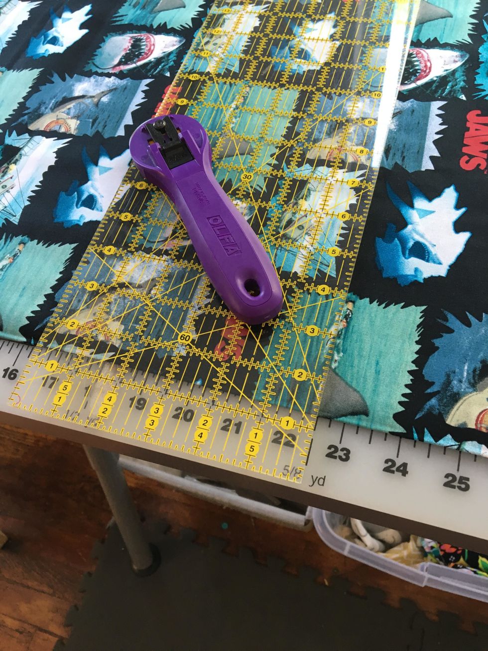 Cut your fabric for the main body of the pillowcase, 22 1/2 inches.. or 5/8 of a yard.