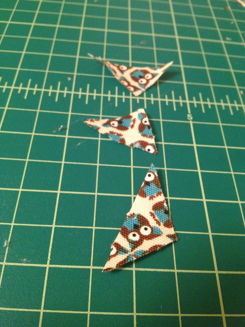 Cut your fabric into a few small triangles