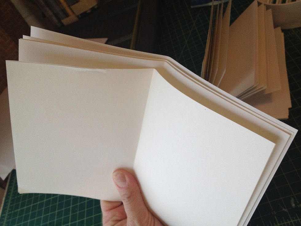 Cut your filler paper and fold in half. I cut letter sized paper (8.5 x 11") in half (8.5" x 5.5") and folded that in half.