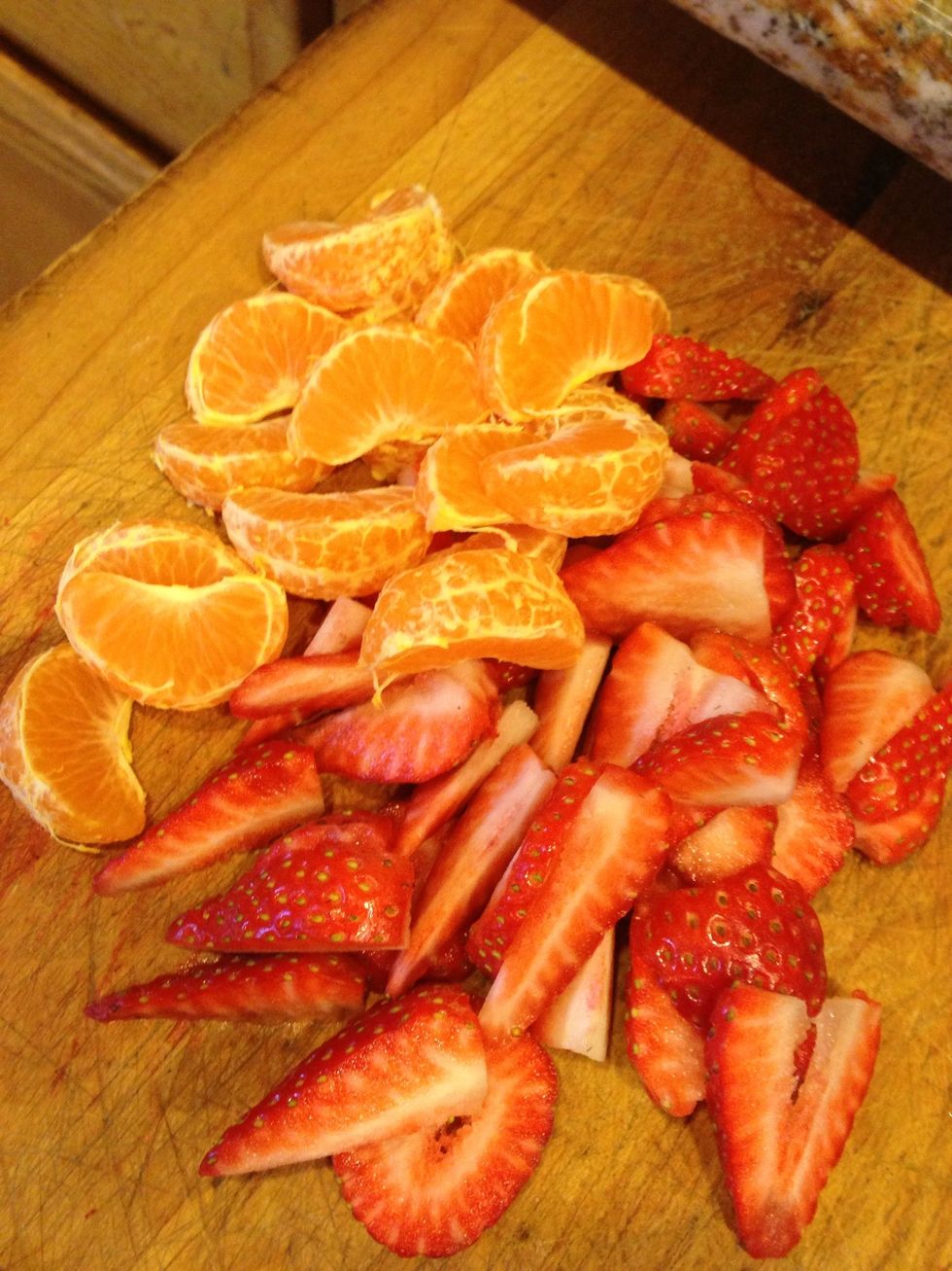 Cut your fruit and gather all your ingredients!
