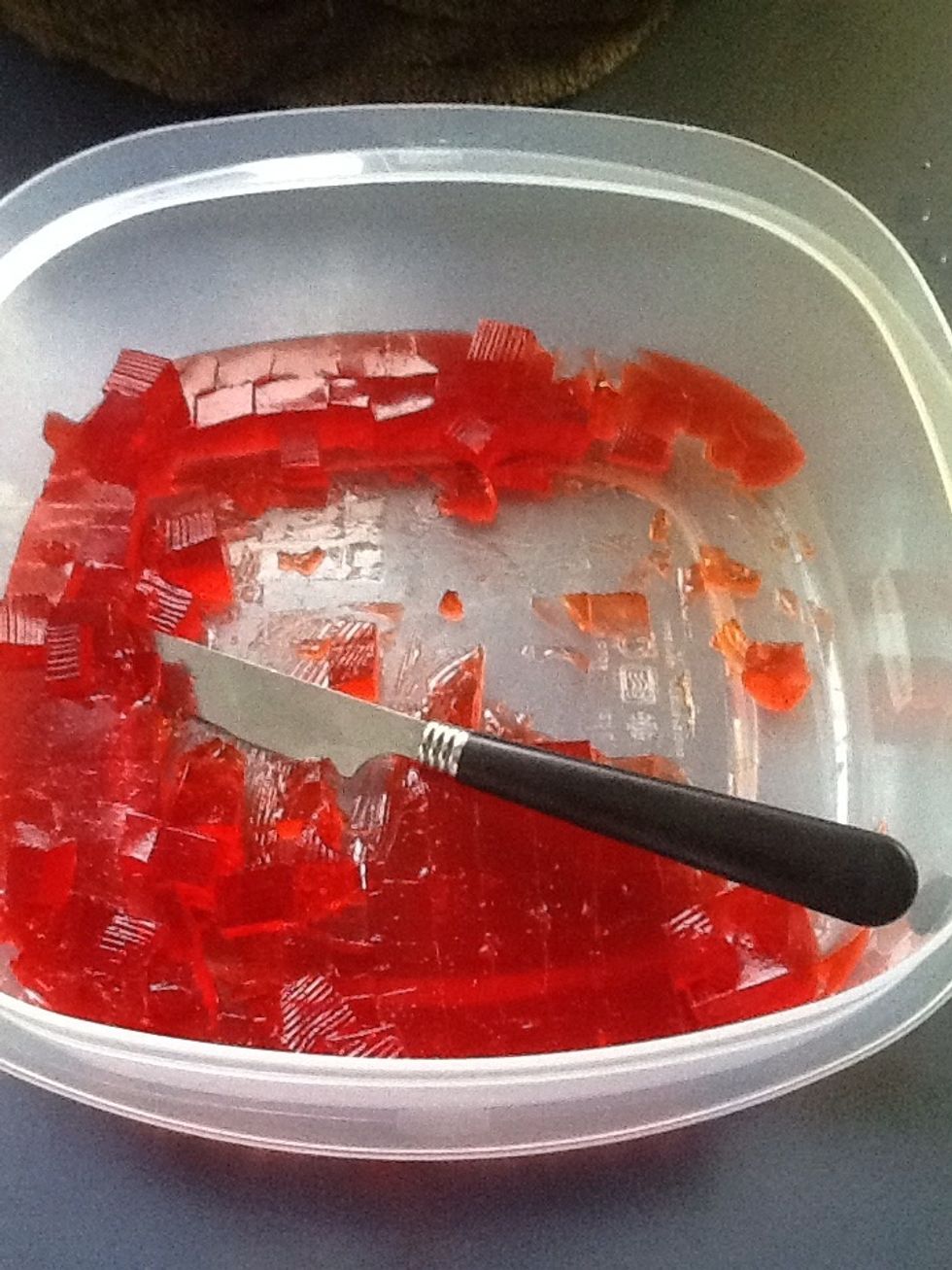 Cut your jello to desired shape and size