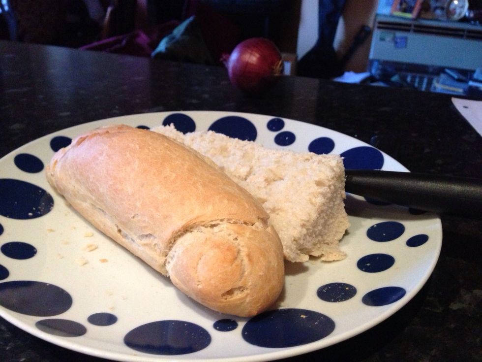 Cut your loaf in half down the middle.