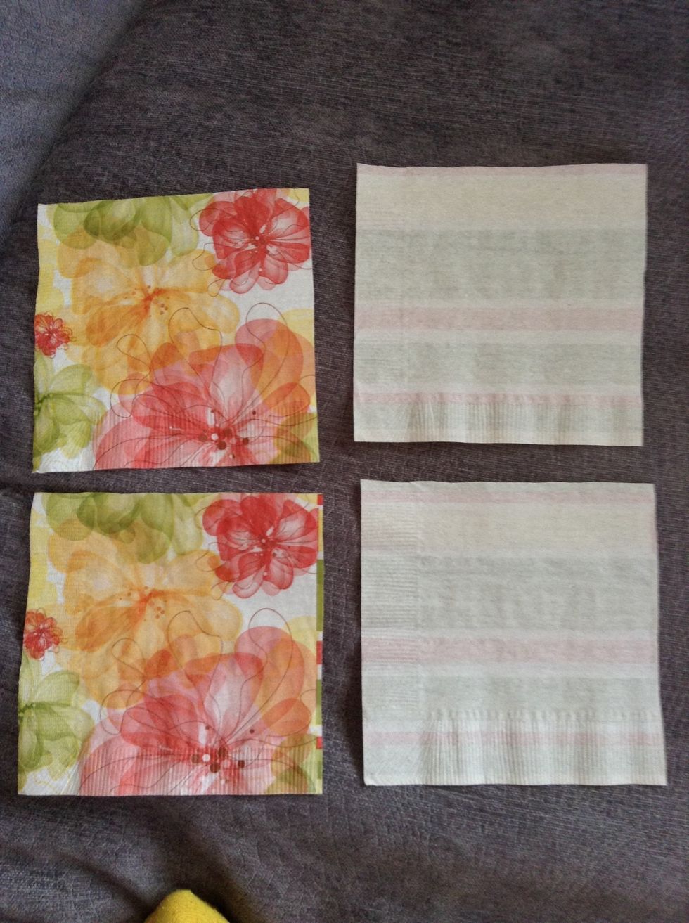 Cut your napkin into 4 squares