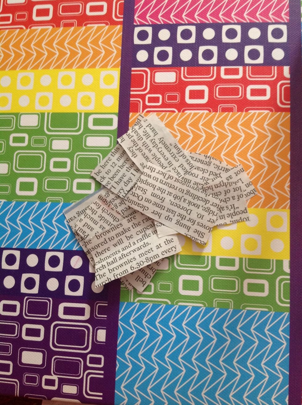 Cut your news paper into 10 squares, you will need plain writing