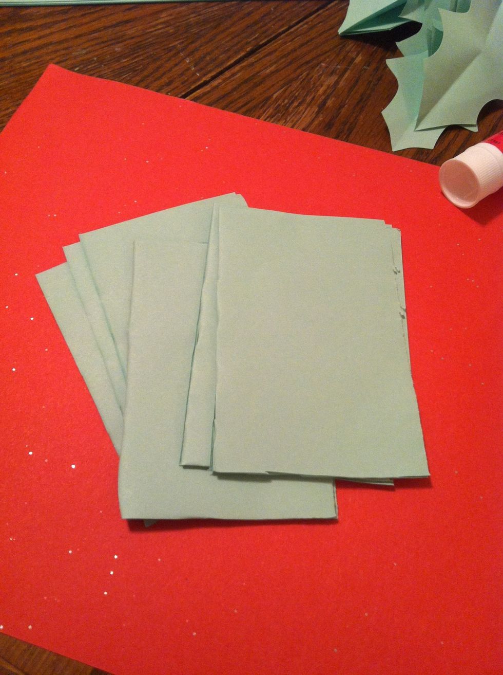 Cut your paper into small rectangles. These pieces are an 8th of the page. I fold in half\u27a1cut\u27a1fold in half\u27a1cut and just keep going till its the size I want. Don't worry at all about rough edges.
