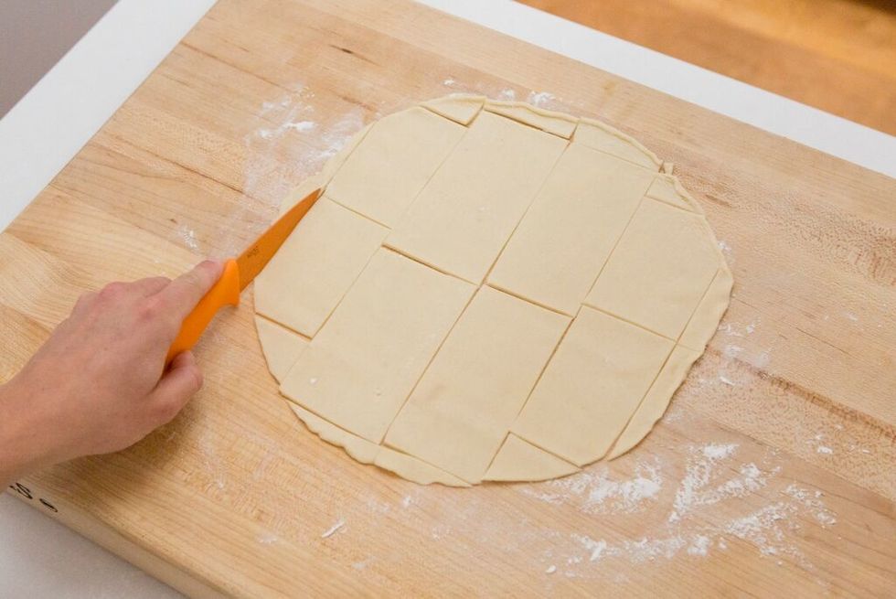 Cut your pie crust into rectangles.