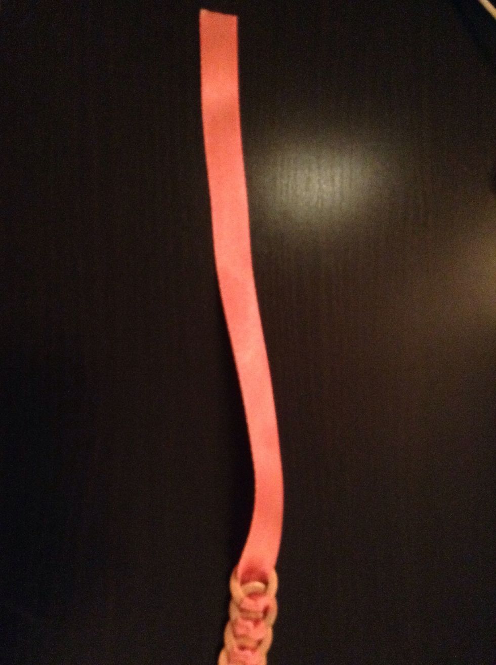 Cut your ribbon around 79cm long and start 8 inches away from the end.