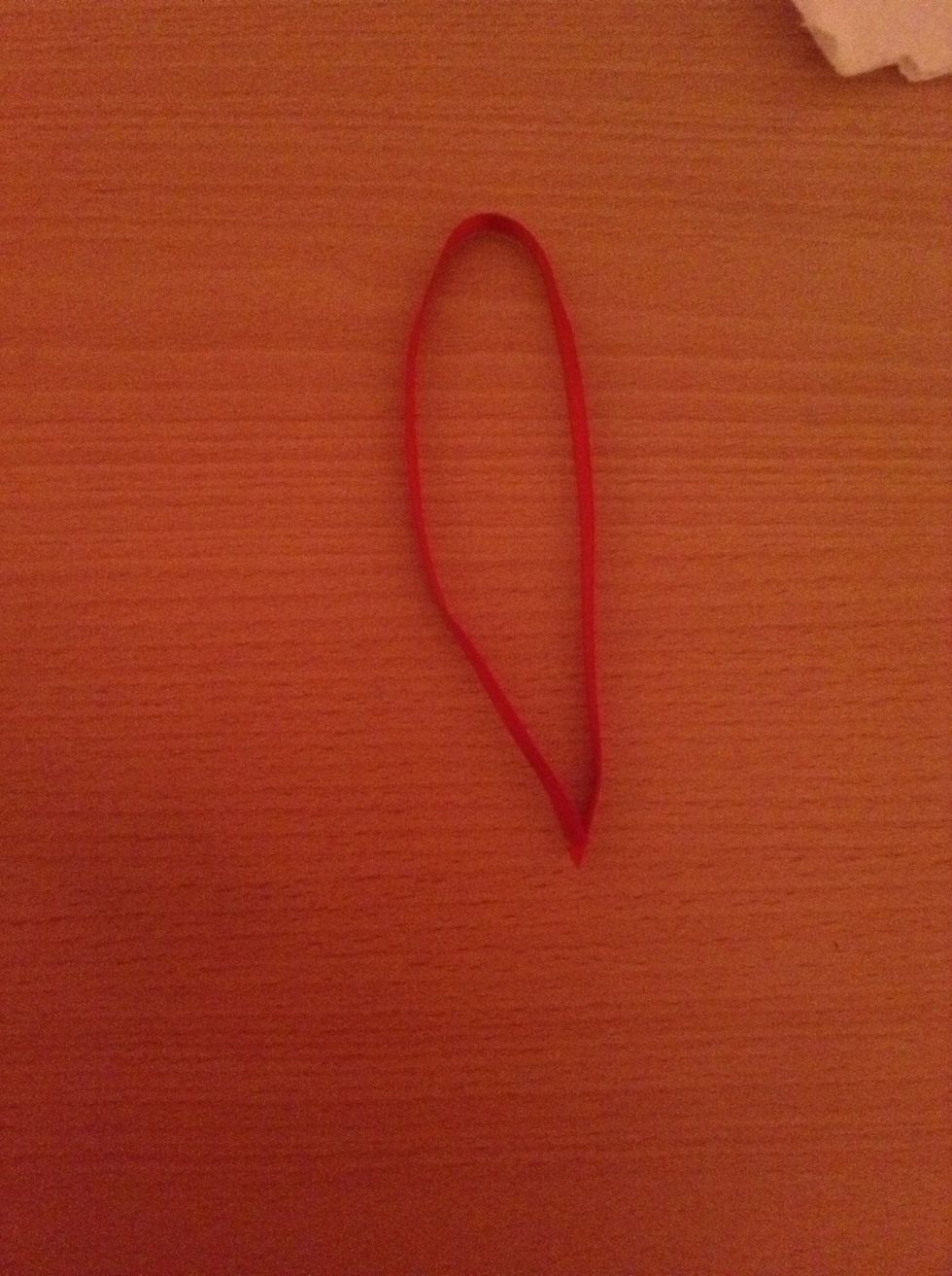 Cut your ribbon/string and fold it in half to your desired length.