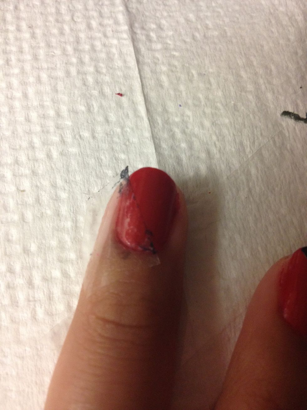 Cut your tape and put it in the middle