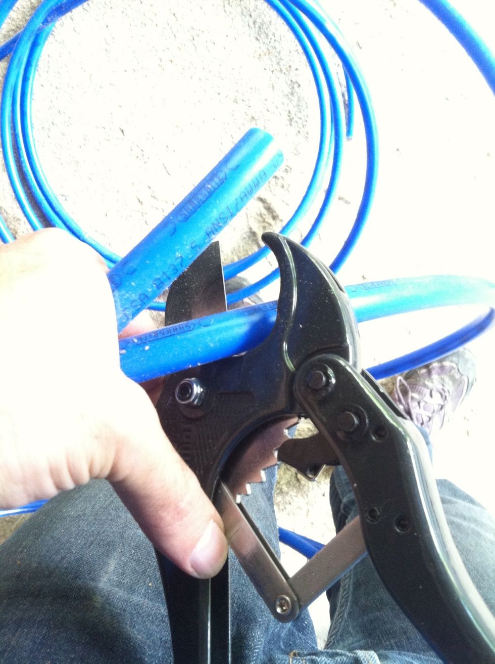 Cut your tubing to length. You'll want to visually measure to get the right height and arc.