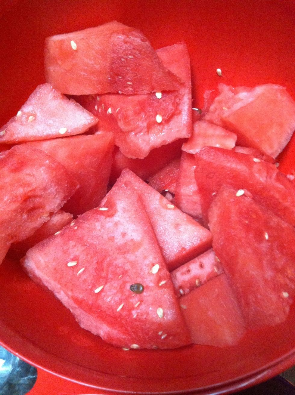 Cut your watermelon into chunks! \ud83c\udf49