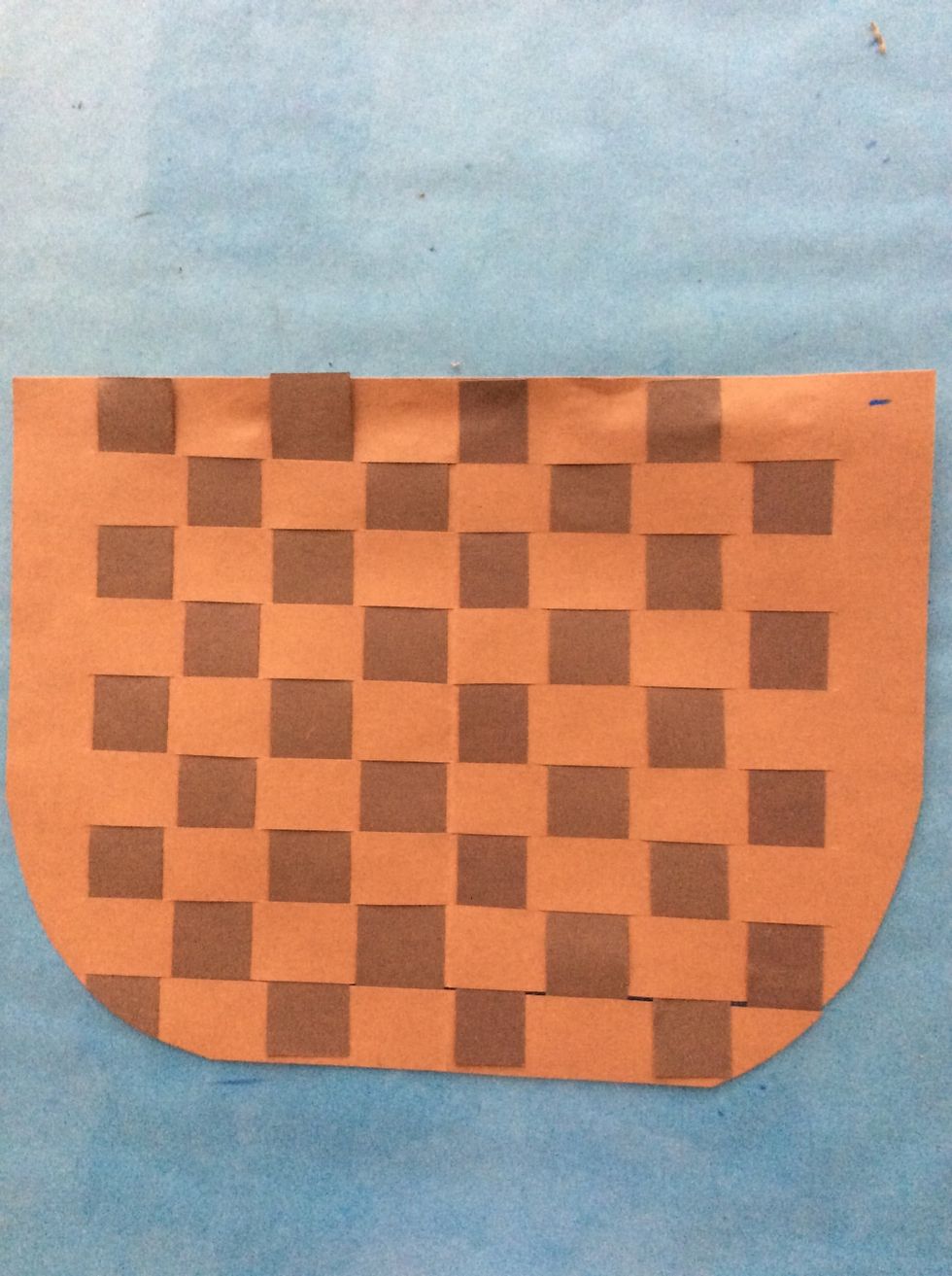 Cut your weaving into a basket shape. Curve the bottom.