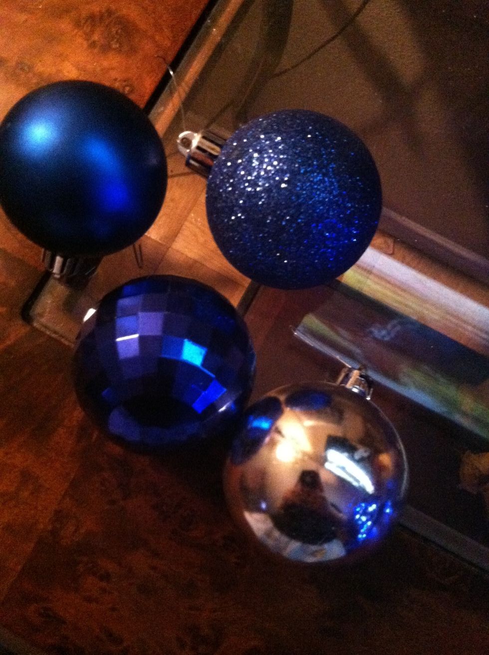 Cute blue an silver ornaments! Walmart .