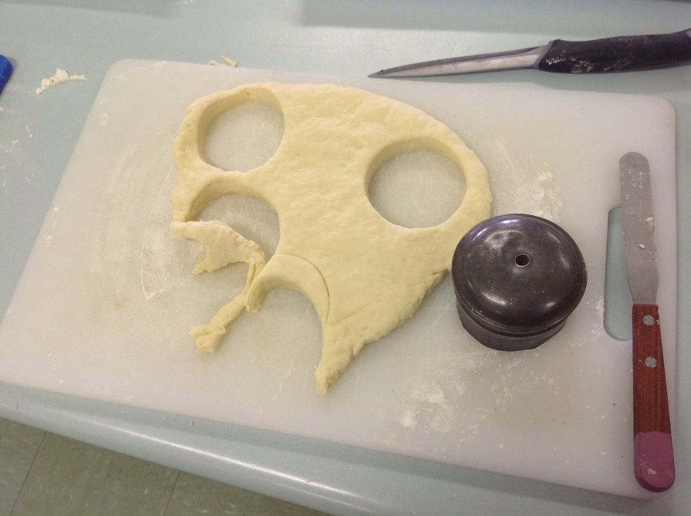 Cutting out the scones