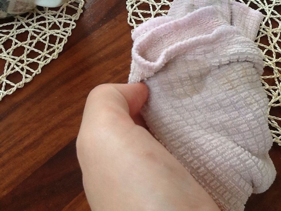 Dab a bit of oil on a cloth