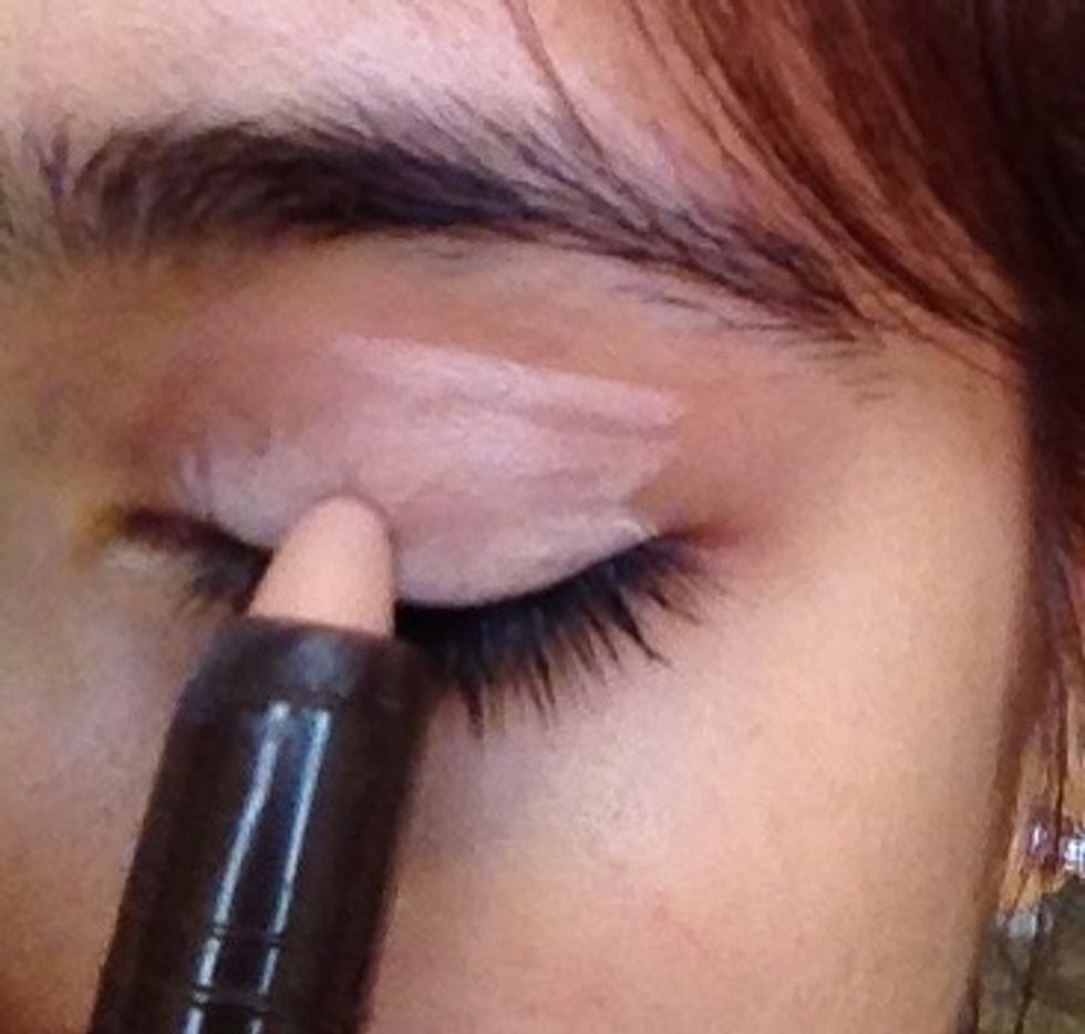 Dab it on and pat in with your fingers to blend (Excuse the brows)