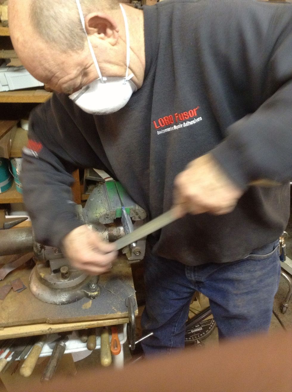 Dad likes to use wood rasps for the bulk of the shaping, and makes some great angles.