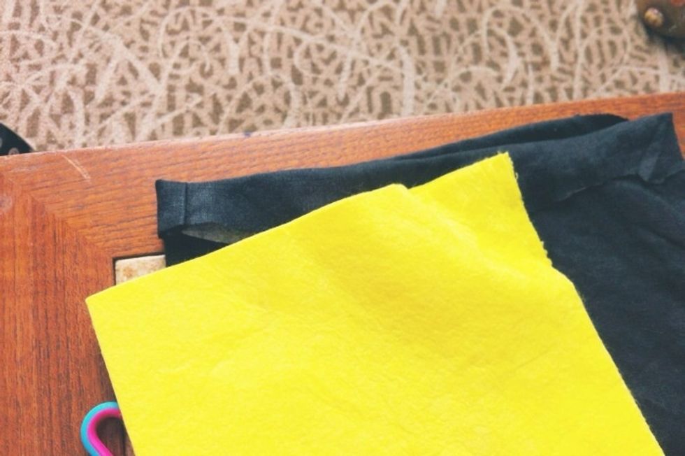 Damp cloth on wonder web make sure fabric is folded to cover wonder web