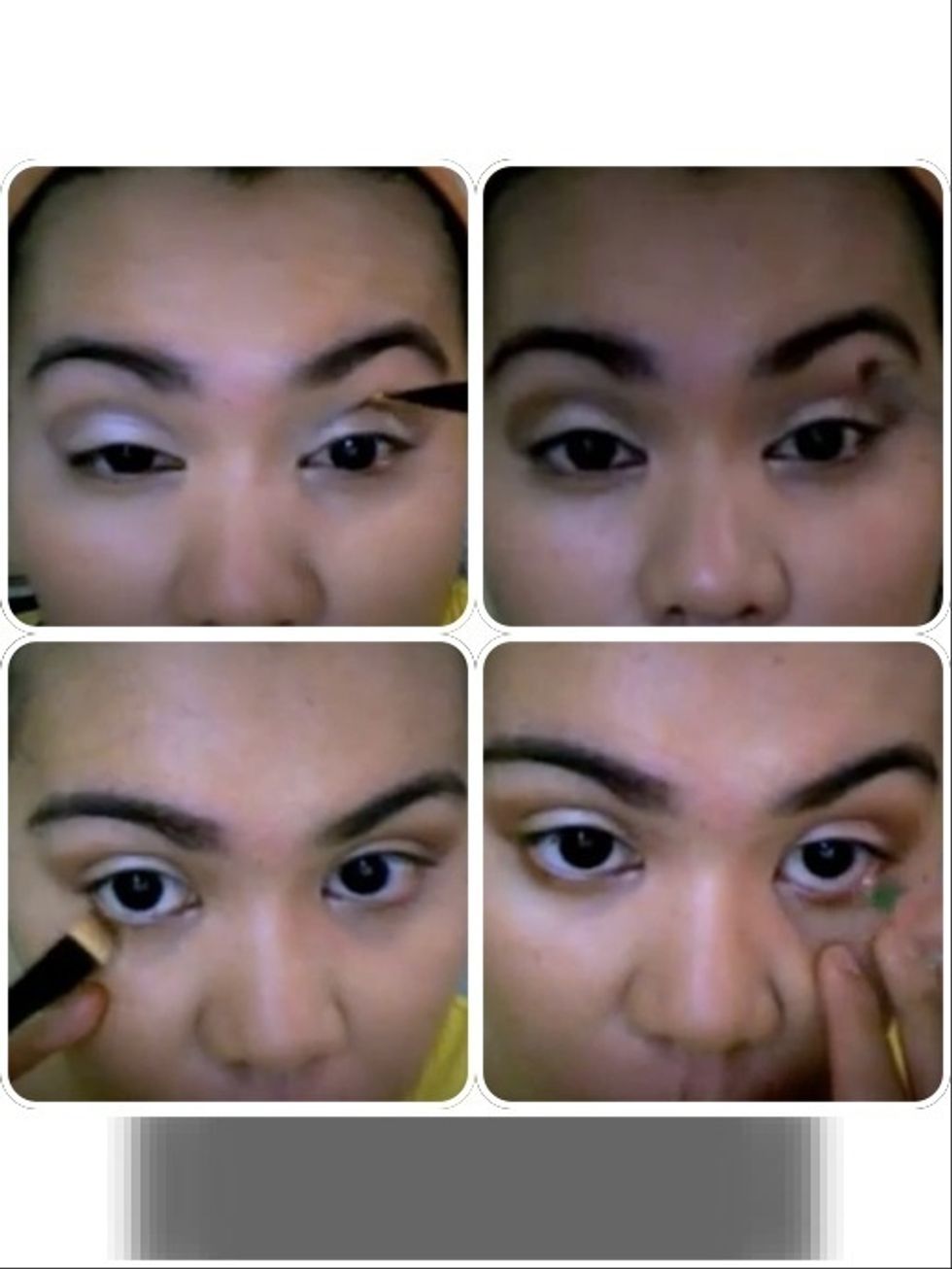Dark e/s: then push the pigments up. Feather  out the edges & then apply light shadow on your brow bone to highlight that area.