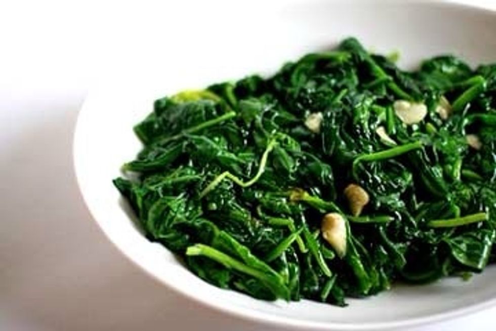 Dark green leafy veggies are best source so add broccoli, spinach, or cauliflower to salad. Even just 1/4 cup of spinach will give you more than enough for the day