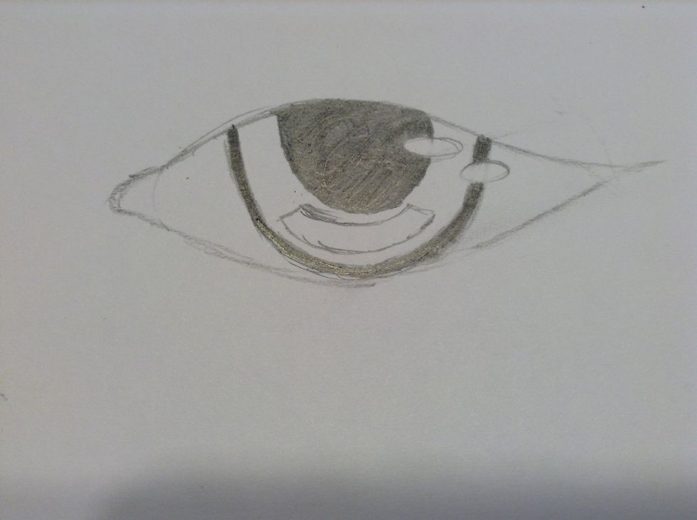 Darken in between the large and the medium "U"