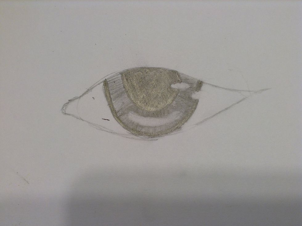 Darken the pupil and in between the large and middle "U"