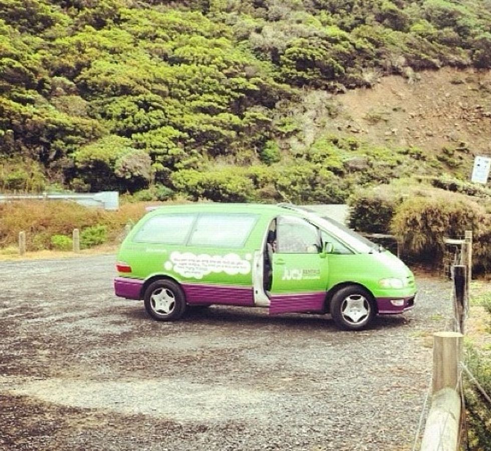 Day 0: Acquire a campervan suited for the number of people that are in your group. This one shown is perfect for two.