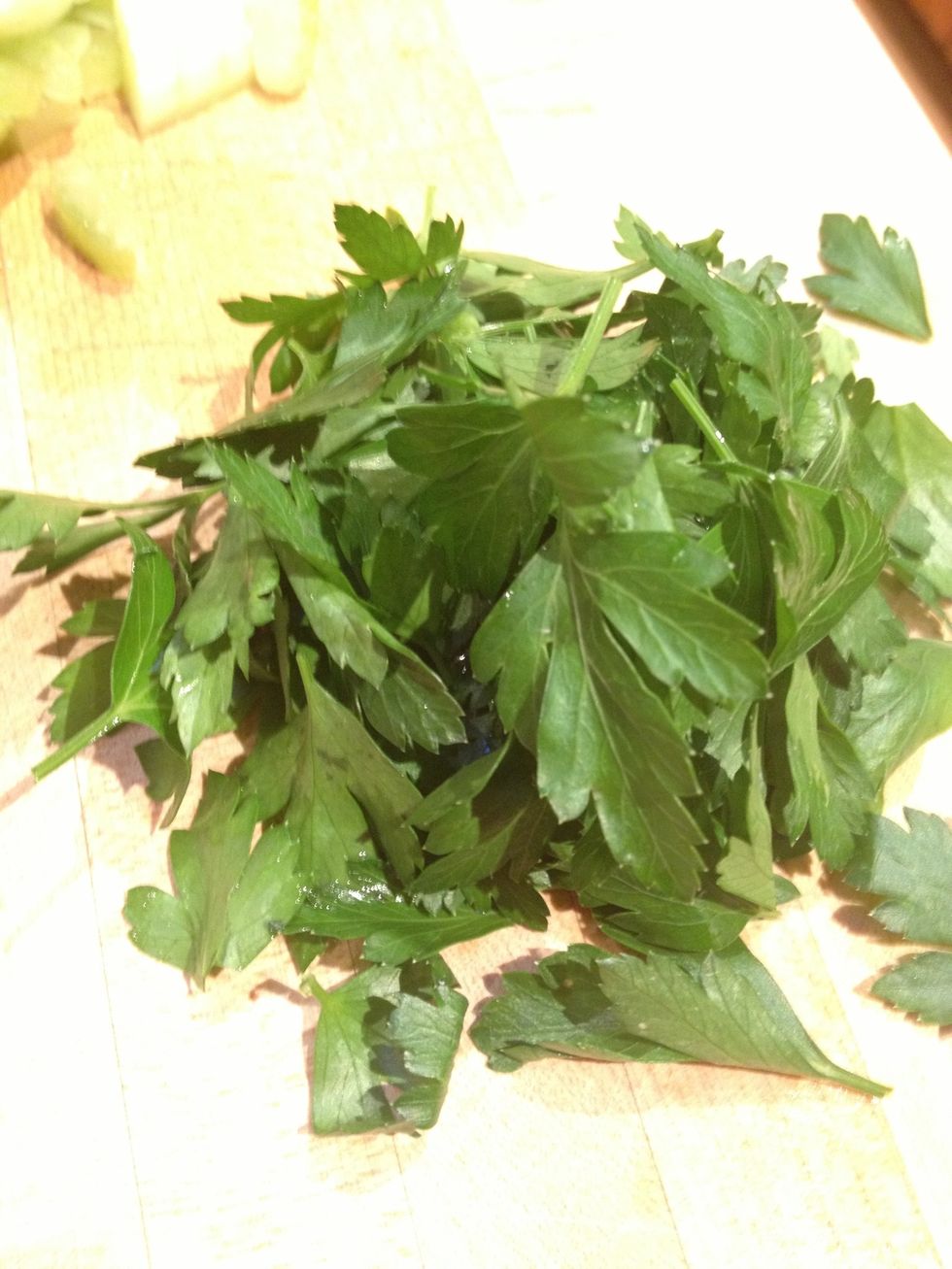 De-stem the parsley.