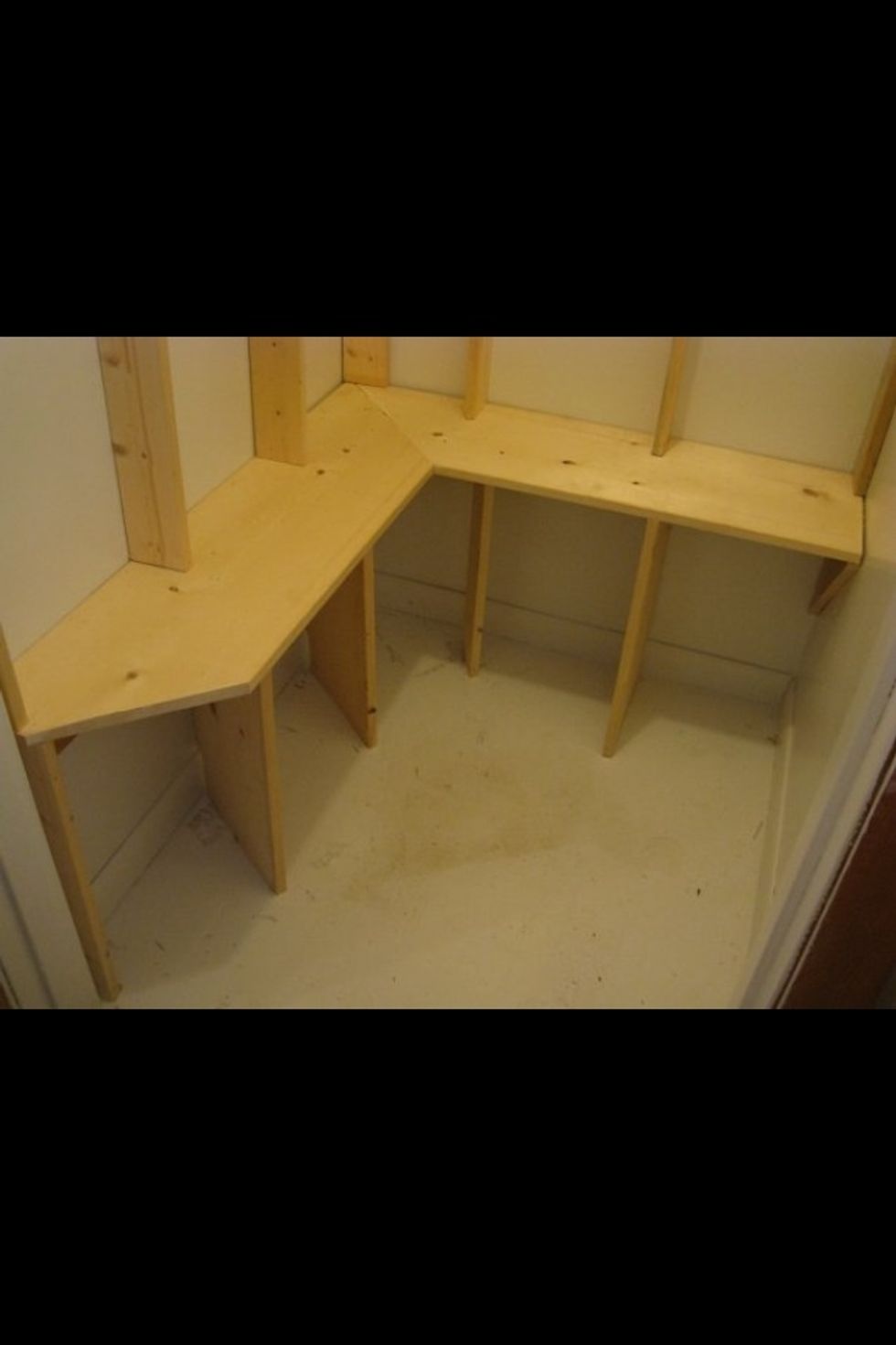 Dear Hubby got 5 divided areas and a bench completed.