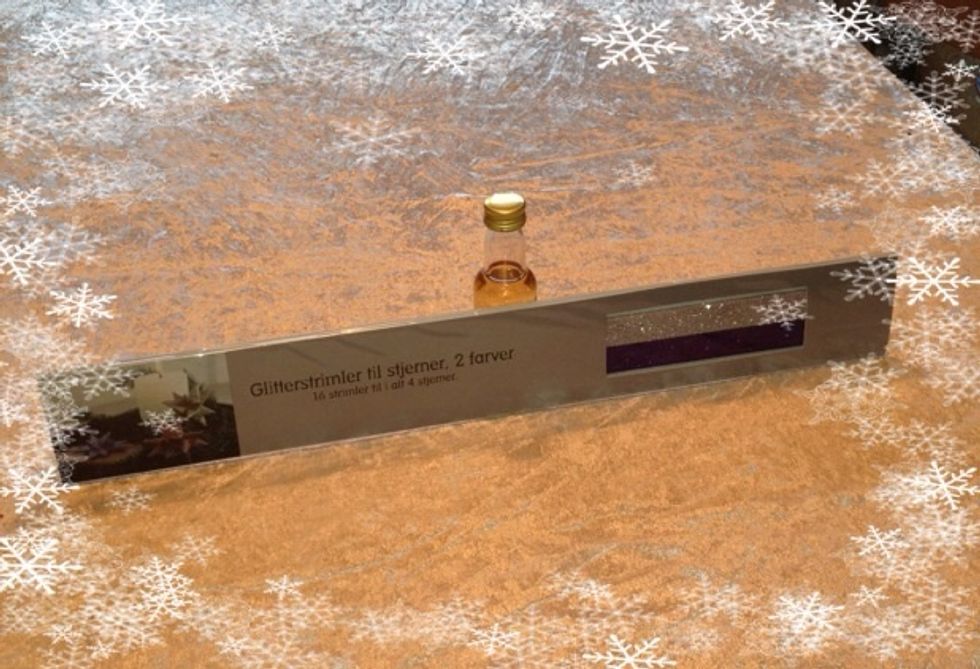 December 17th: Traditionally Danes fold 3D stars out of paper strips as lovely tree and window Christmas decoration. I found a package of glittering paper strips...