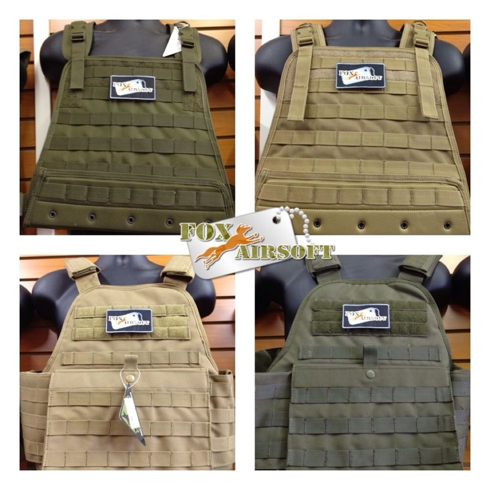 Decide on whether you want a vest or a plate carrier. We carry mostly MOLLE (MOdular Lightweight Loadbearing Equipment) here at Fox but we also have some fixed tactical vests available.