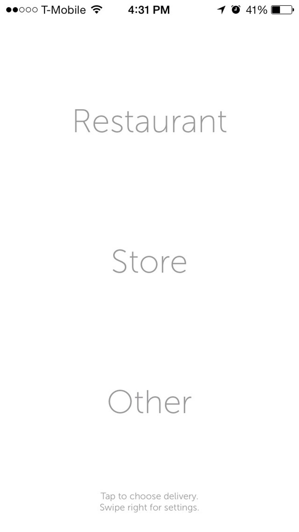Decide what you want. Restaurant for food. Other for special deliveries (eg. Dry cleaning). And Store for everything else. I chose Store.