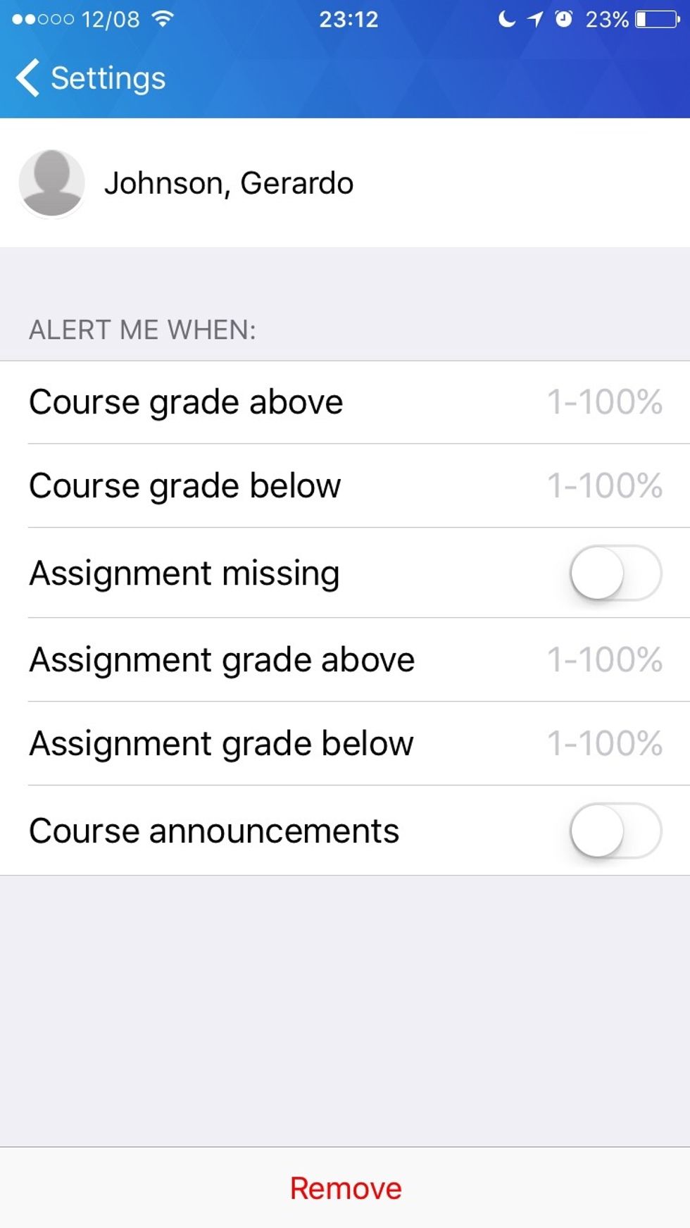 Decide when you want to be notified.