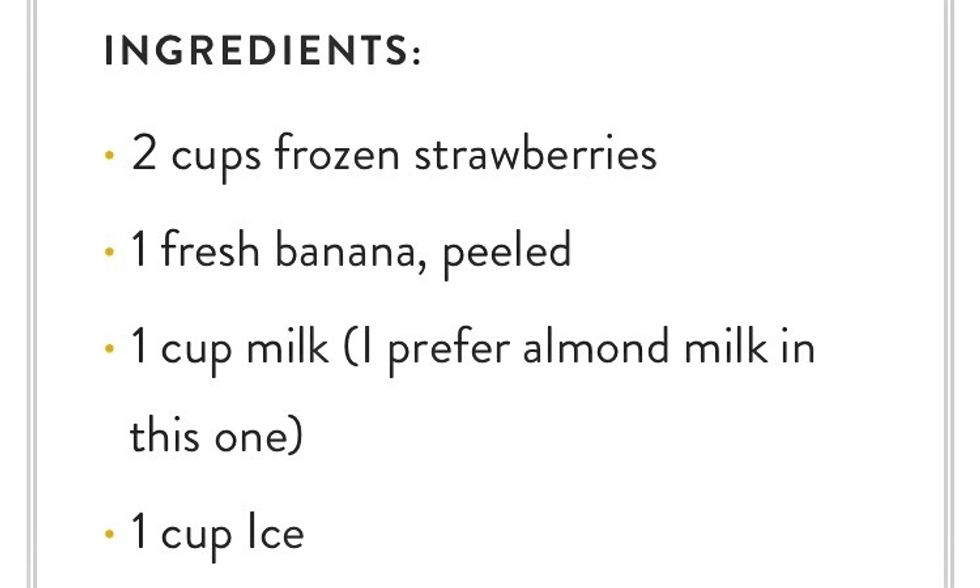 Decide which smoothie you are going to be making