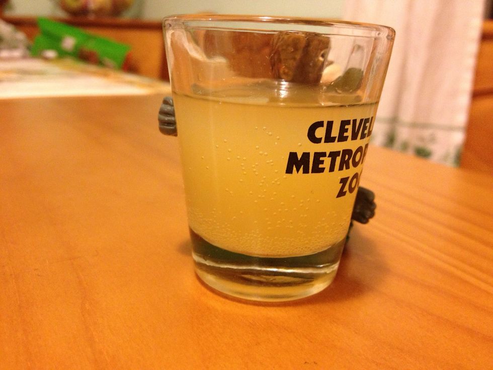 Decided to pour a shot of the cider 60 hours in. There is still faint carbonation since the cider is still fermenting. Little touch of alcohol but WAY too sweet. Tastes like over sweet hard cider!