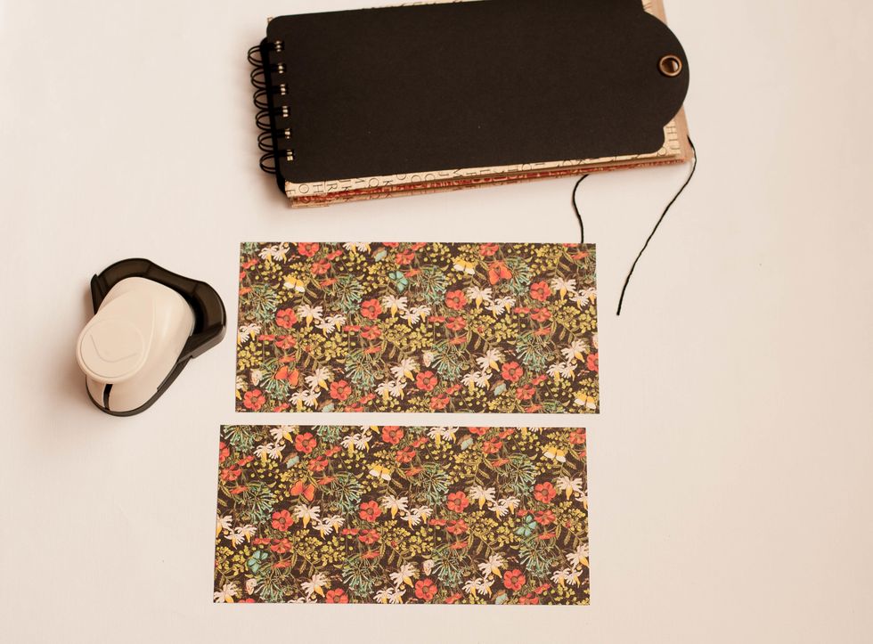 Decorate cover. Take the sheet from the set sized 6x6 in.Cut the stripe sized 8x13cm