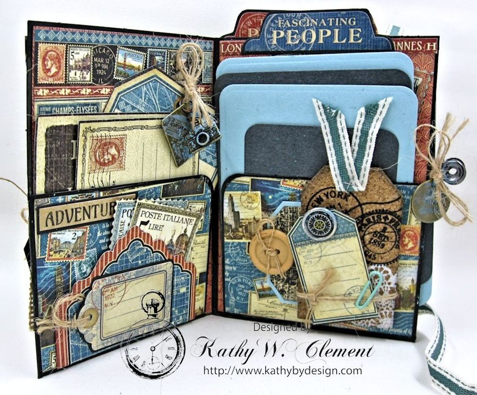 Decorate each pocket and flap with images from the collection. Use Heartfelt Creations Cut, Mat, Create dies to make photo mounts.