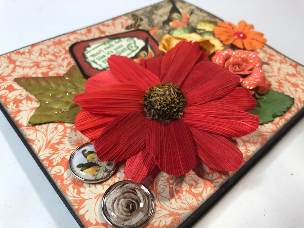 Decorate the front of the pocket - which also functions as the front of your card - to your heart's desire. You can go all out if you like. :-)