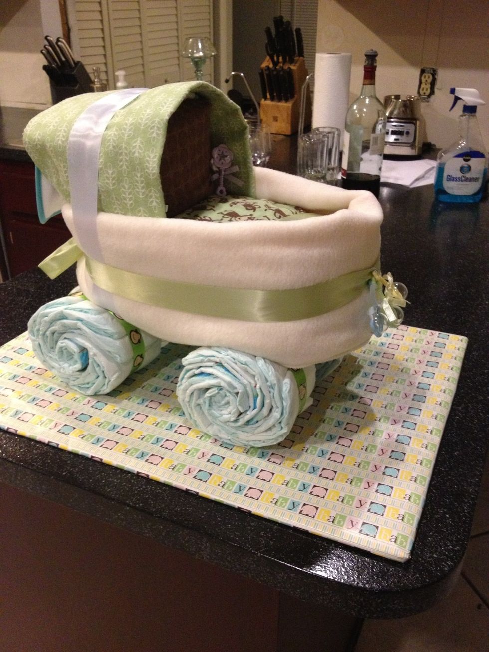 Decorate to your liking and there ya go! It's a diaper stroller and the mama can use everything that its made of.