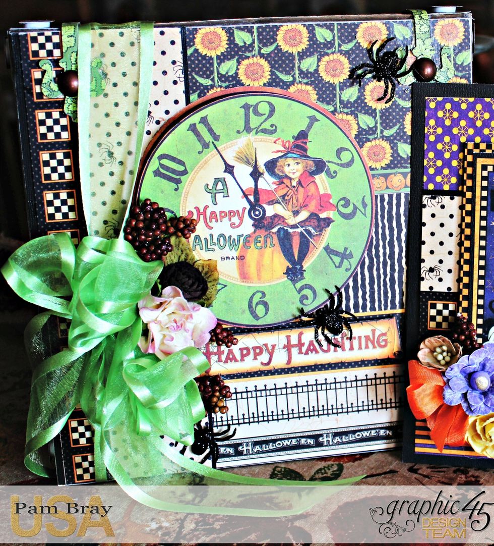 Decorate top of box using layers of pattern paper along with fussy cut images to top of prepared box.