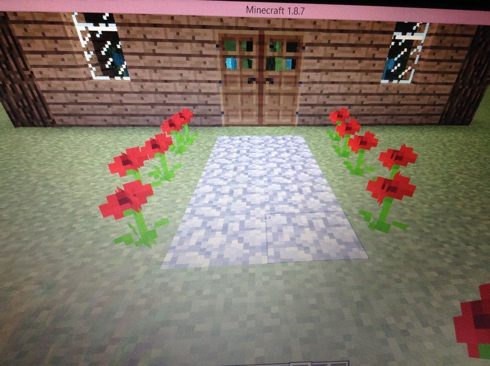 Decorate with a path and flowers x