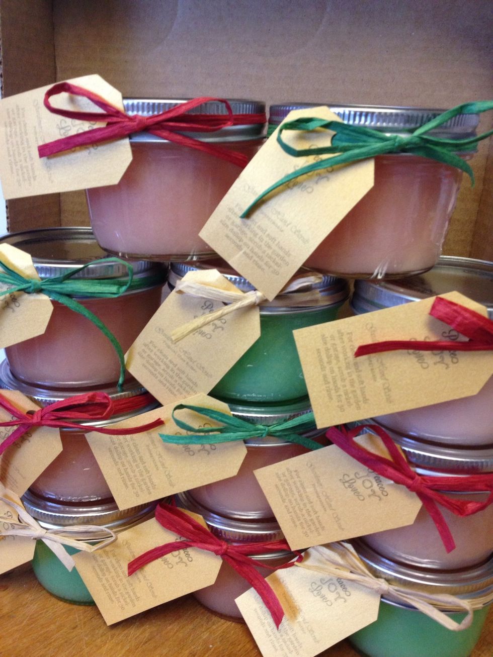 Decorate with raffia and a gift tag. Add instructions: For clean and soft hands after working in the yard or garage, scrub a nickel-size dollop on hands for 30 seconds and rinse.