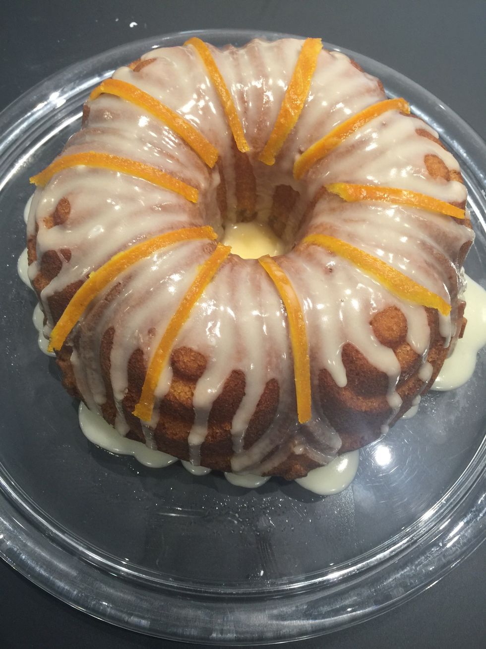 Decorate with the candied orange peel