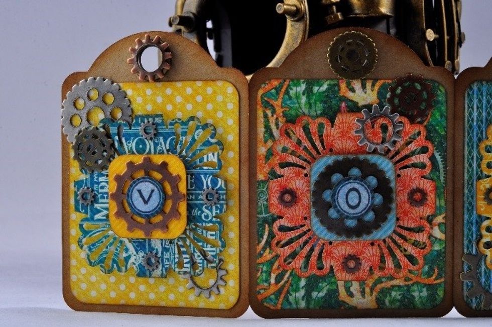 Decorate with various size gears.