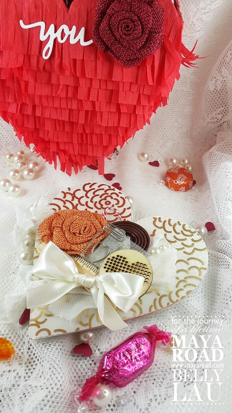 Decorating the album with your favorite Maya Road goodies.